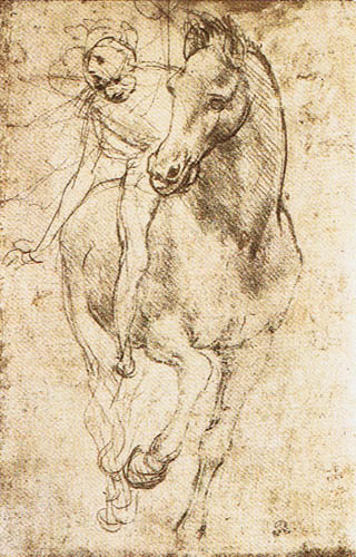 Leonardo da Vinci Study of Horse and Rider
