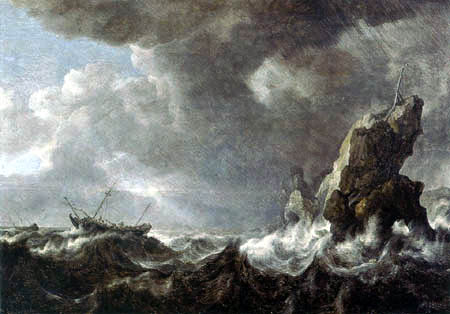 stormy sea ship. in distress in stormy seas